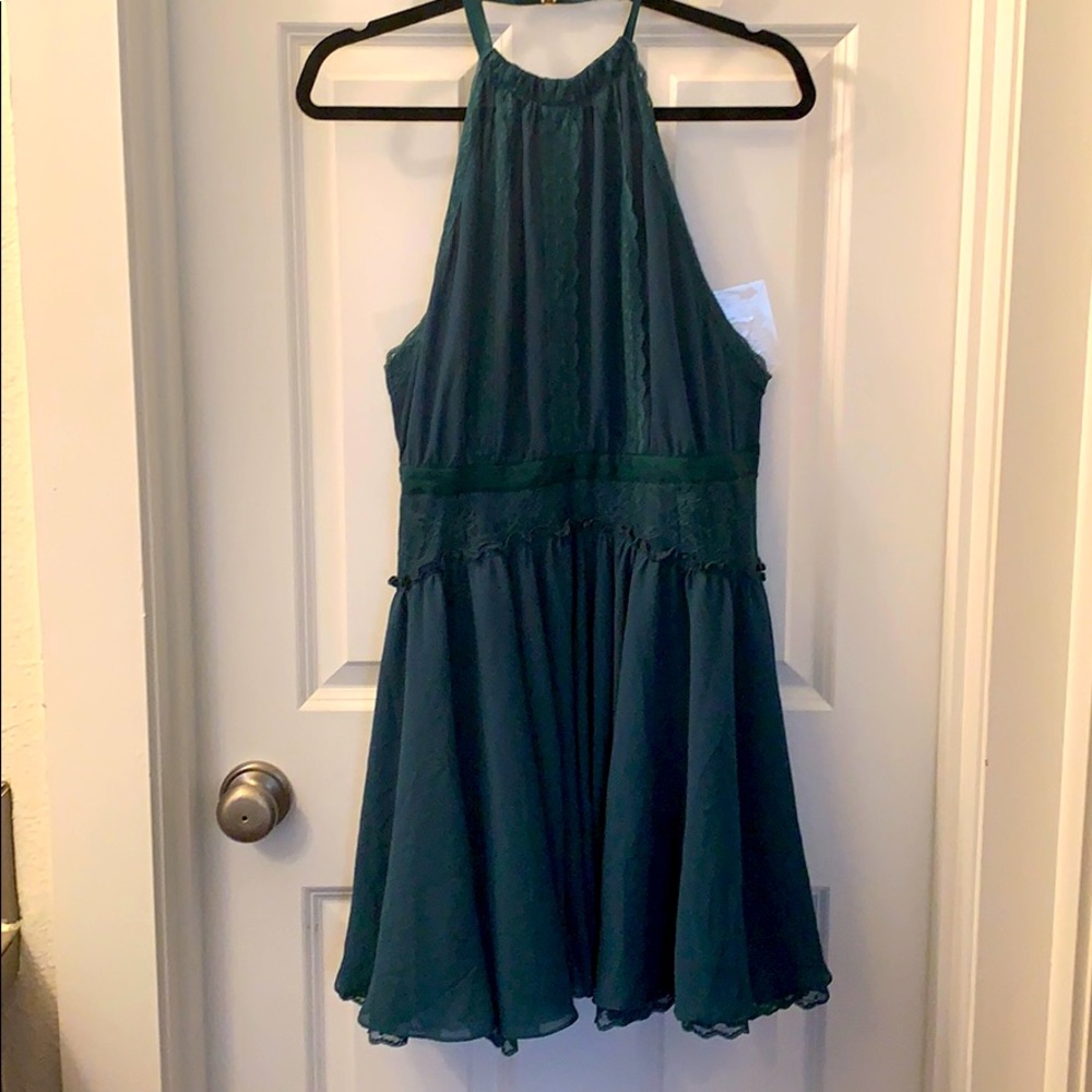 Green halter dress NWOT
